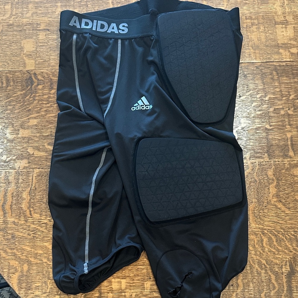 Adidas Logo Black Girdle Compression Shorts Thigh hip tailbone Padding Sz XL